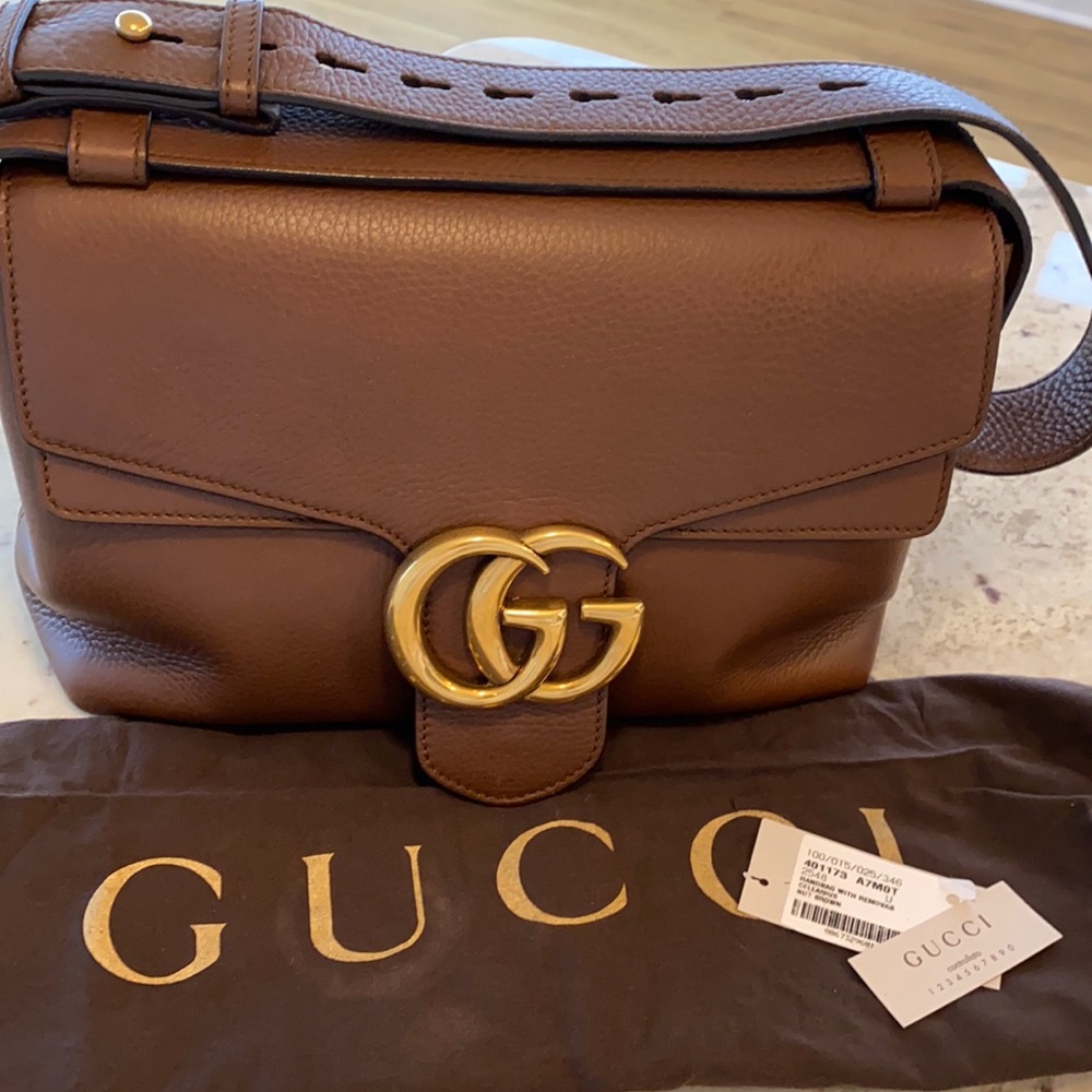 GUCCI”DOUBLE GG,NATURAL GRAIN SHOLDER STRAP PURSE